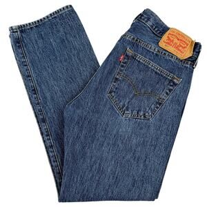 Levi’s 501 Classic Straight Leg Jeans Button Fly Blue Denim W32x29 Modern Basic
